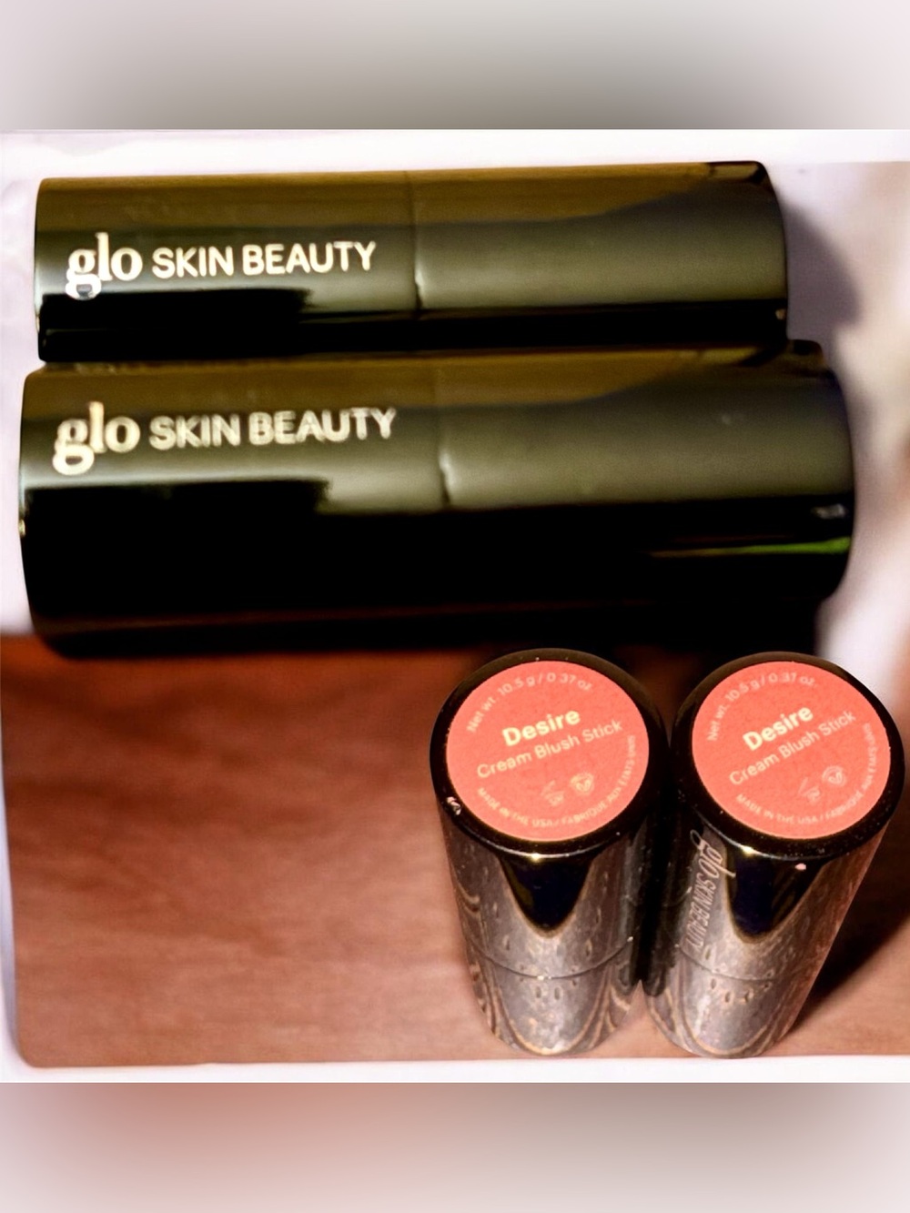 2 glo Skin Beauty Cream Blush Stick Desire 10.5g 0.37oz New